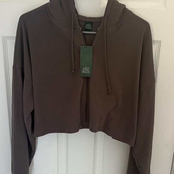 Wild Fable Chocolate Brown Cropped Hoodie - Picture 1 of 6